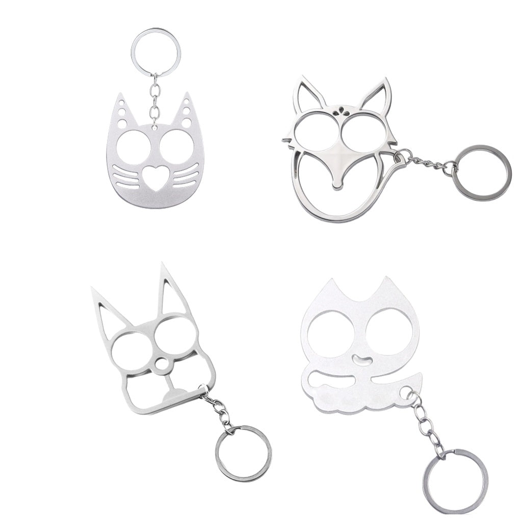 Cat Ears Kitty Knuckles 4-Piece Self Defense Kit