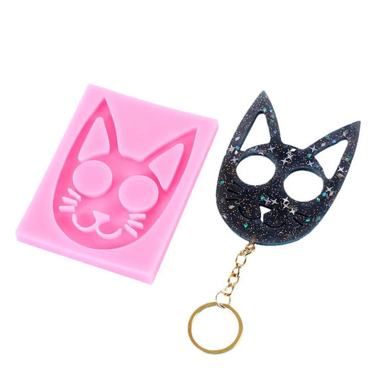 Kitty Cat Ears Self Defense Knuckles Keychain Mold