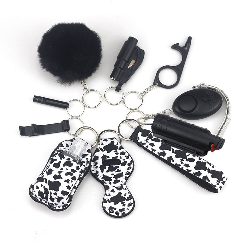 Pepper Spray Blank-Labeled Mace 11-Piece Safety Keychain Set