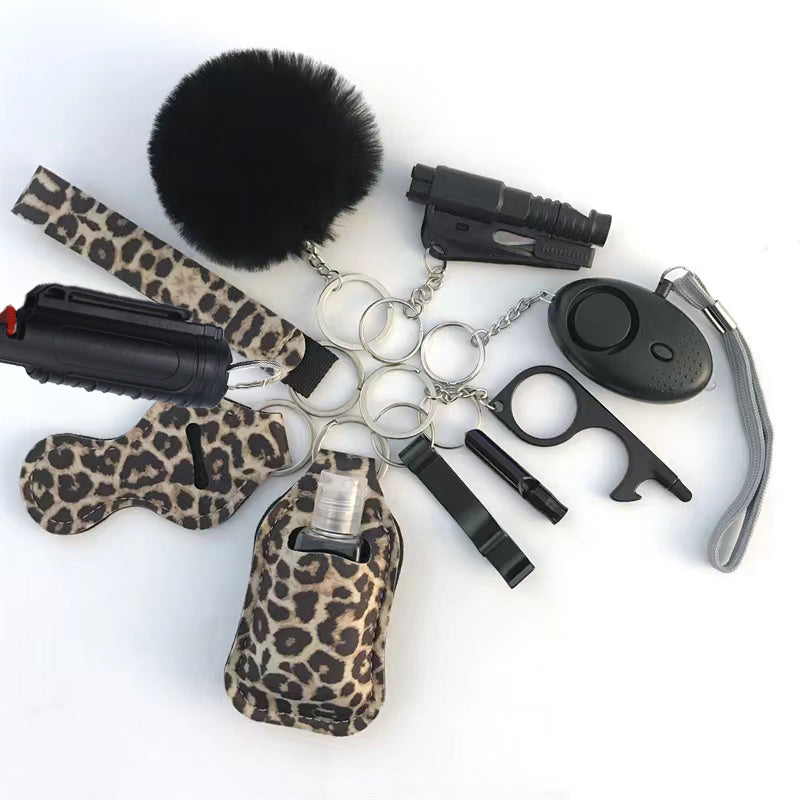 Pepper Spray Blank-Labeled Mace 11-Piece Safety Keychain Set