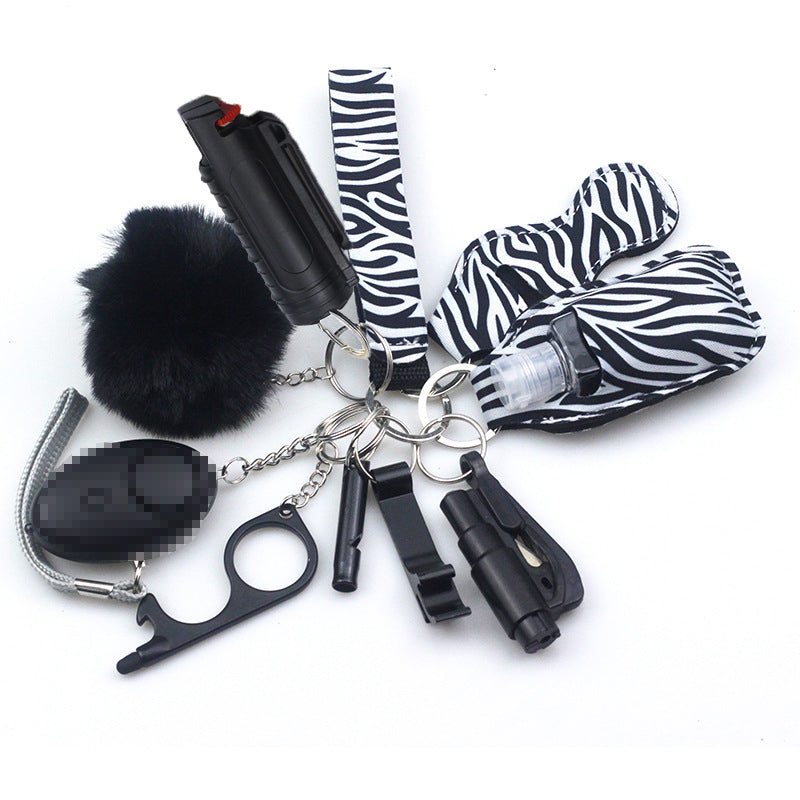 Pepper Spray Blank-Labeled Mace 11-Piece Safety Keychain Set