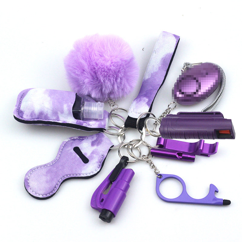 Pepper Spray Blank-Labeled Mace 11-Piece Safety Keychain Set
