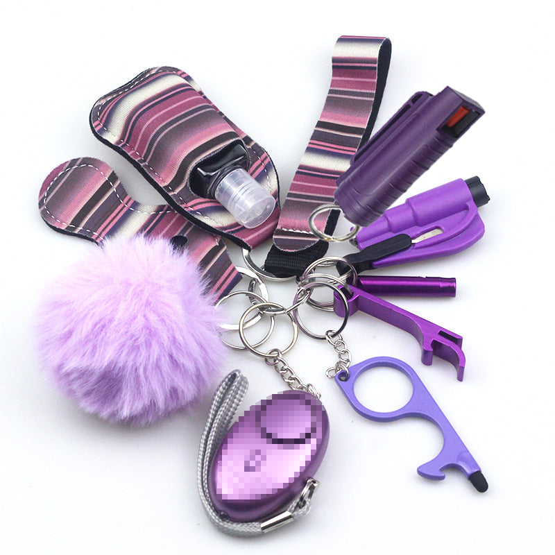 Pepper Spray Blank-Labeled Mace 11-Piece Safety Keychain Set
