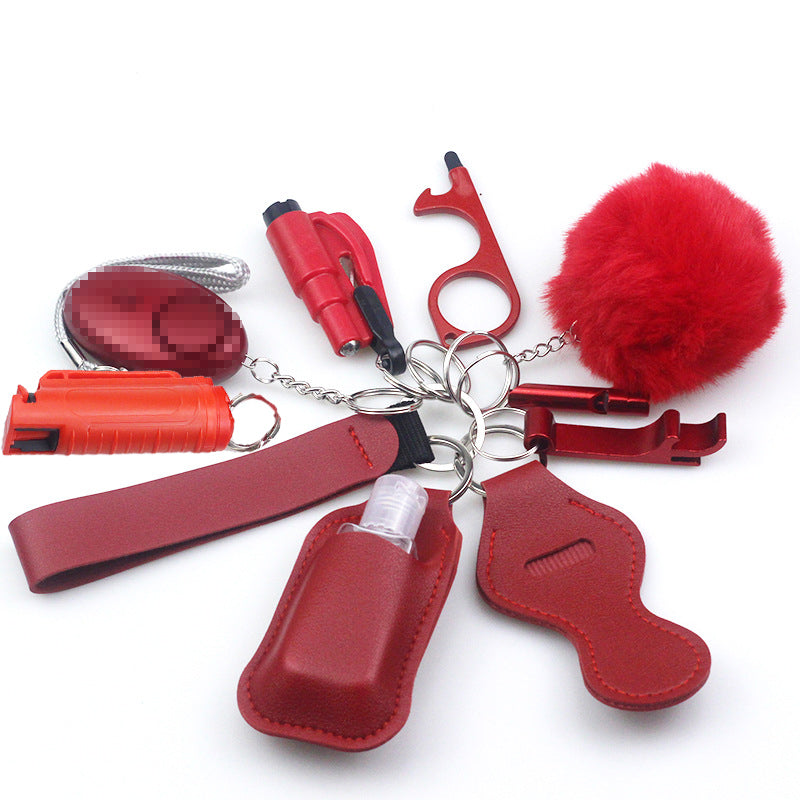 Pepper Spray Blank-Labeled Mace 11-Piece Safety Keychain Set