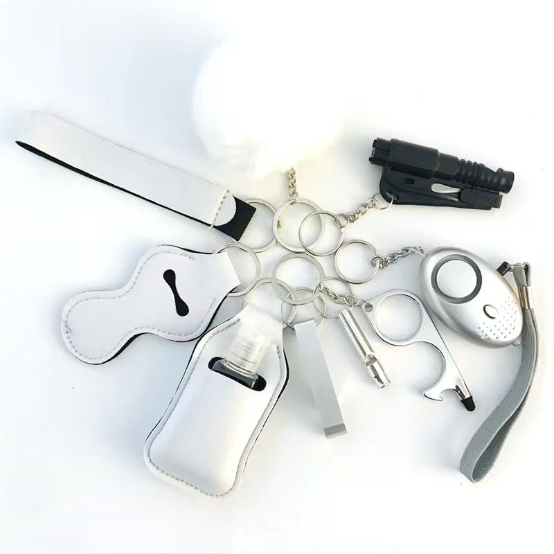 Pepper Spray Blank-Labeled Mace 11-Piece Safety Keychain Set