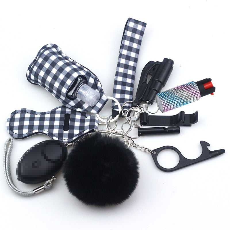 Pepper Spray Bling-Jeweled Mace 11-Piece Safety Keychain Set