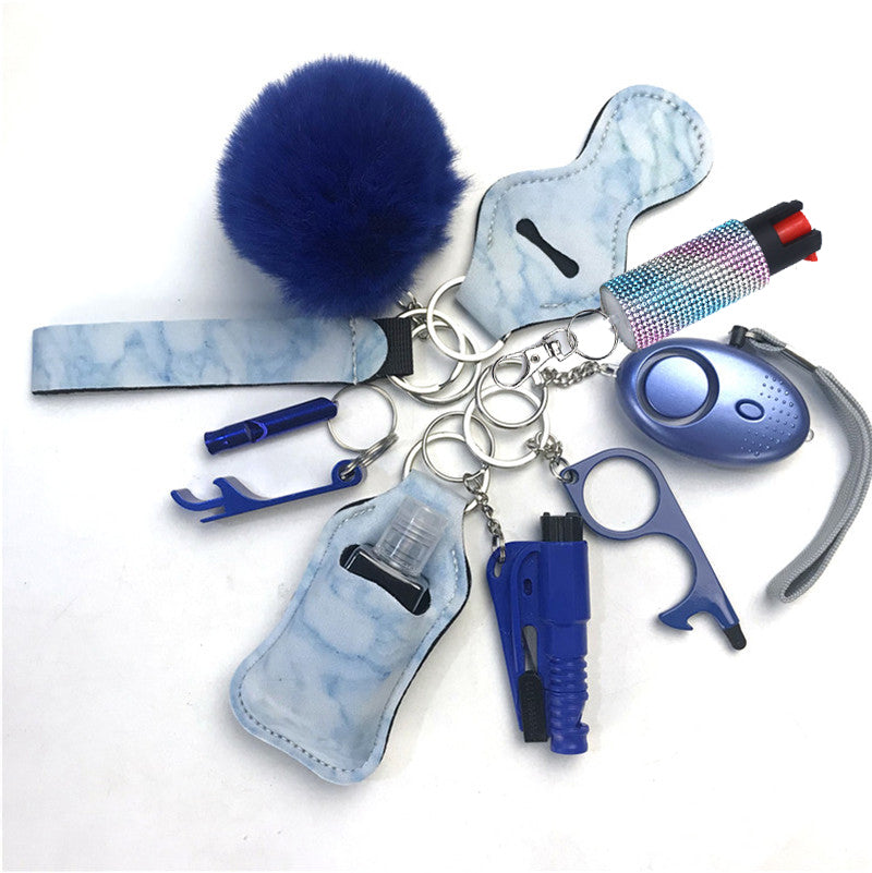 Pepper Spray Bling-Jeweled Mace 11-Piece Safety Keychain Set