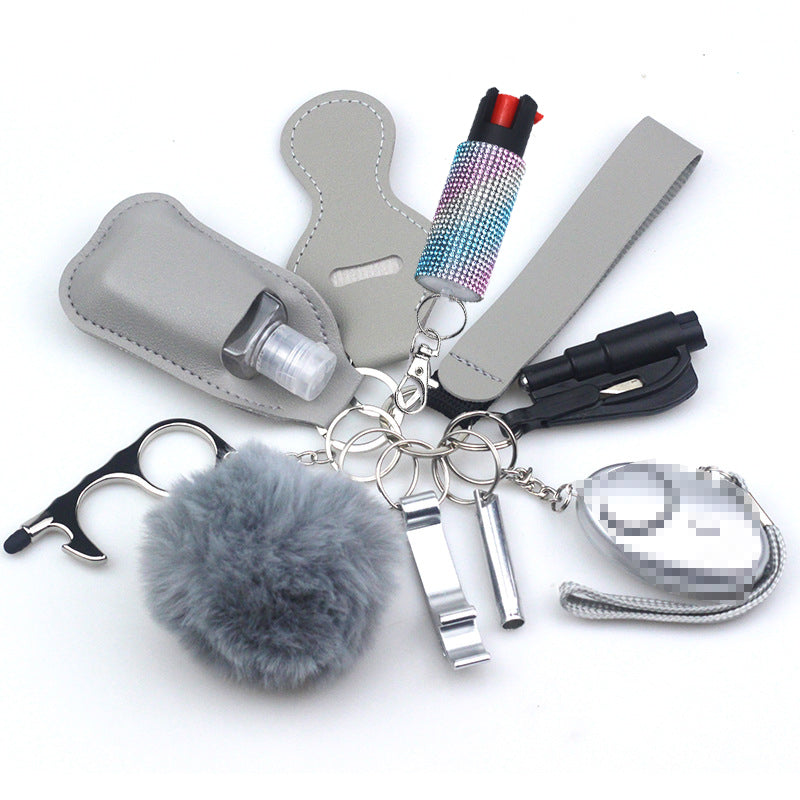 Pepper Spray Bling-Jeweled Mace 11-Piece Safety Keychain Set