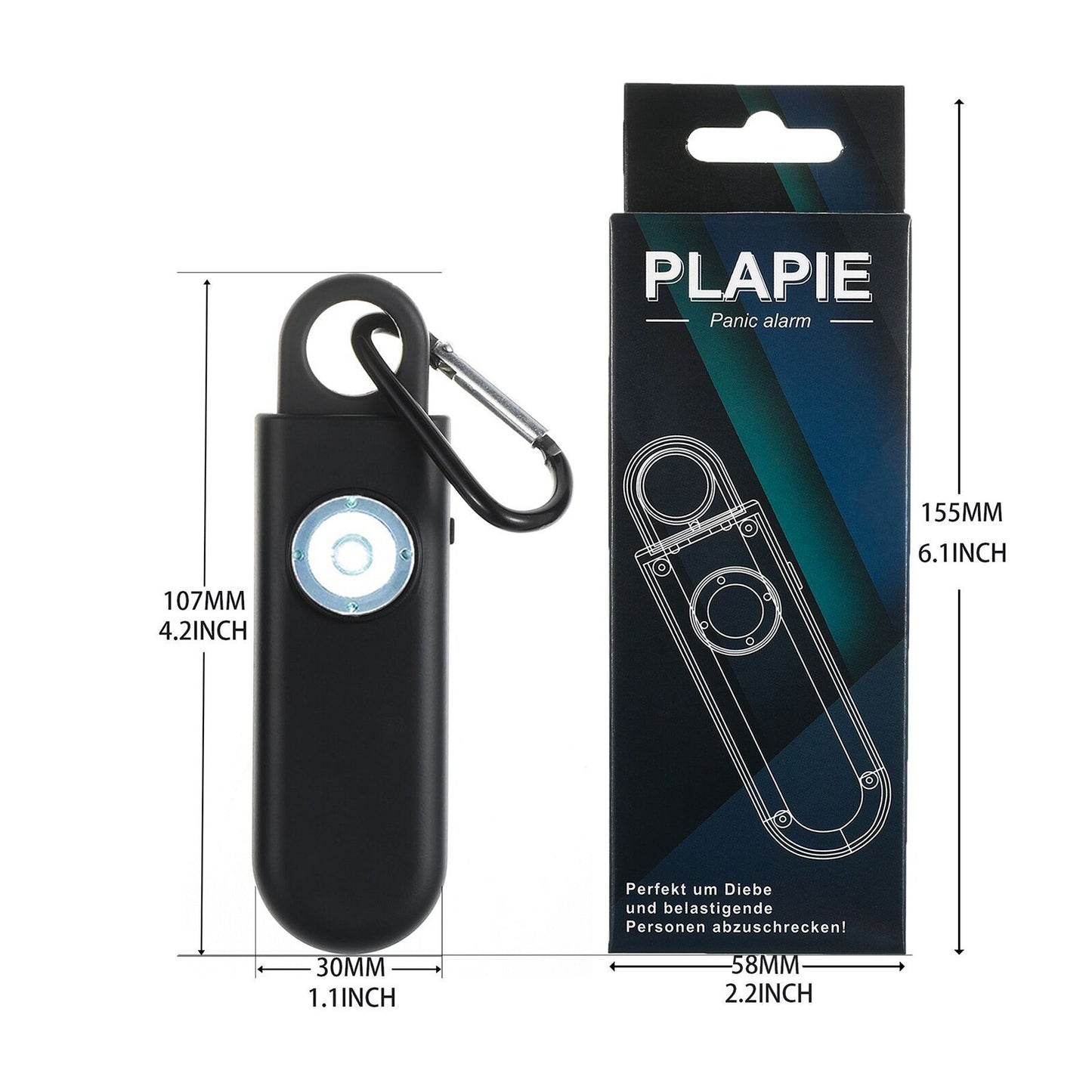 Amulet Personal Alarm + LED Flashlight Combo Self Defense Keychain