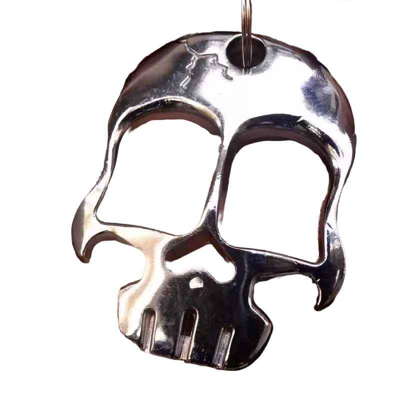 Skull Head Self Defense Knuckles Keychain