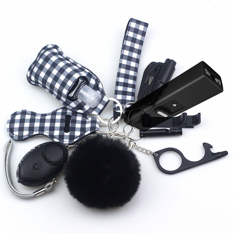 Self Defence Keychain Set Includes Alarm & Window Breaker, Black