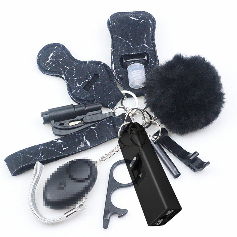 Stun Gun Mini Taser 11-Piece Self Defense Keychain Set