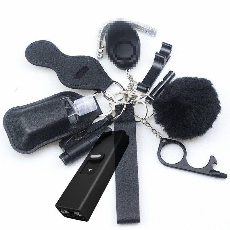 Stun Gun Mini Taser 11-Piece Self Defense Keychain Set