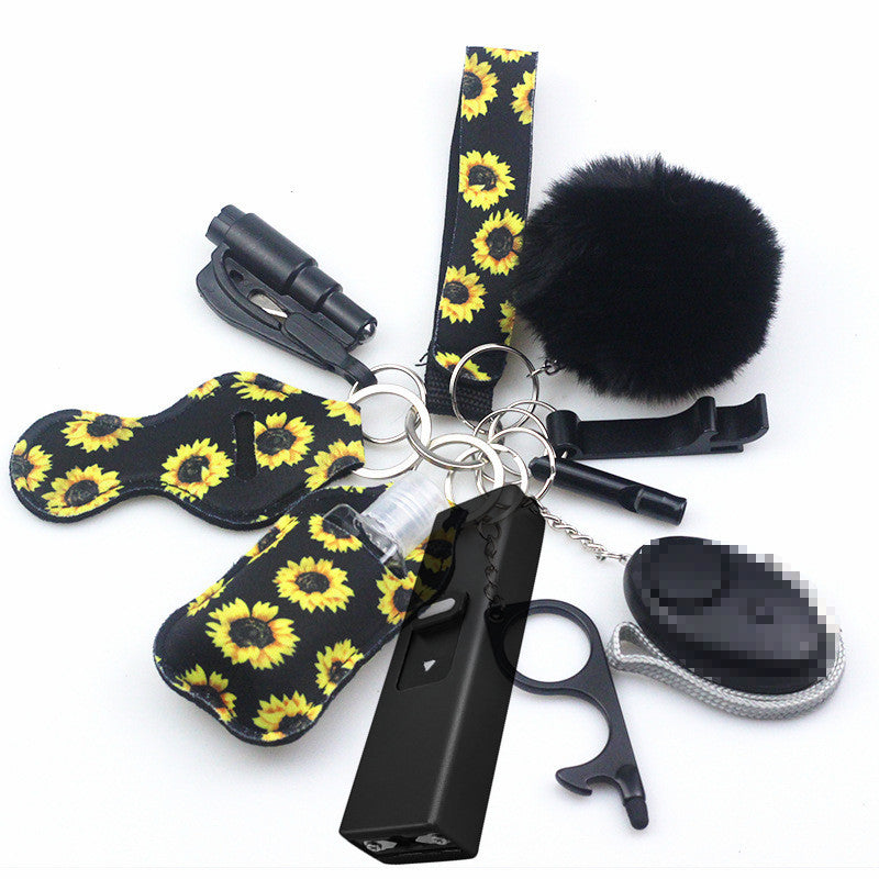 Stun Gun Mini Taser 11-Piece Self Defense Keychain Set