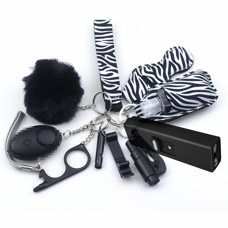 Stun Gun Mini Taser 11-Piece Self Defense Keychain Set