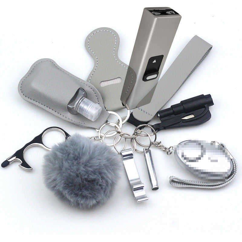 Stun Gun Mini Taser 11-Piece Self Defense Keychain Set
