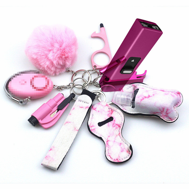 Stun Gun Mini Taser 11-Piece Self Defense Keychain Set