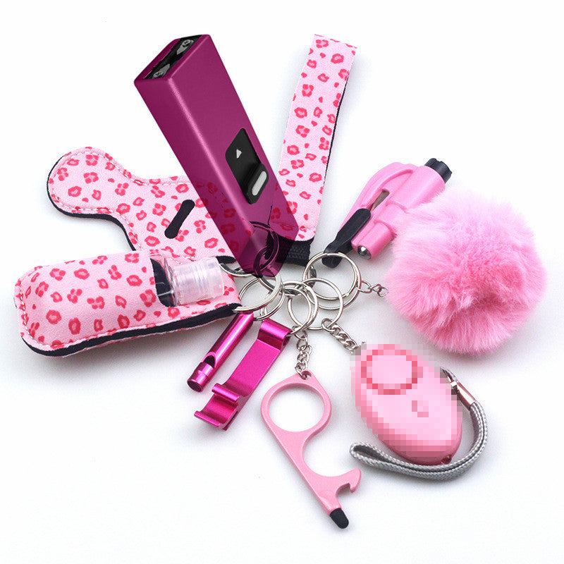 Stun Gun Mini Taser 11-Piece Self Defense Keychain Set