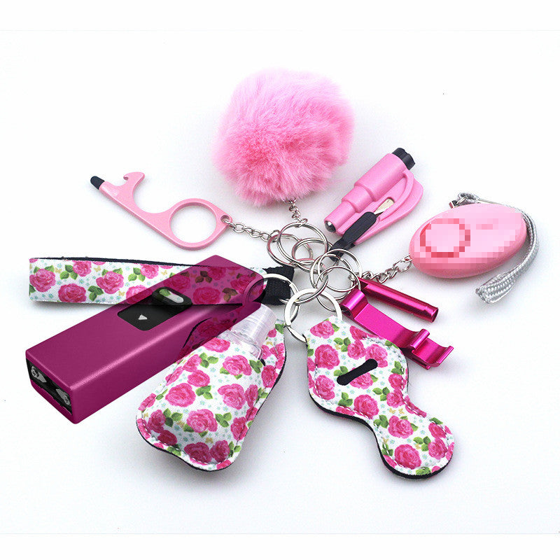 Stun Gun Mini Taser 11-Piece Self Defense Keychain Set
