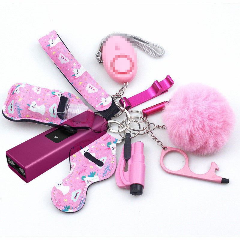 Stun Gun Mini Taser 11-Piece Self Defense Keychain Set