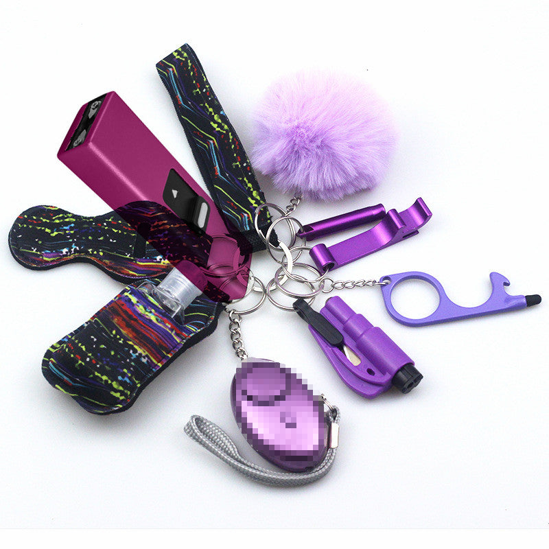 Stun Gun Mini Taser 11-Piece Self Defense Keychain Set