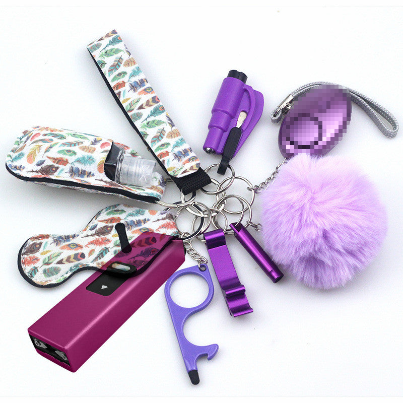 Stun Gun Mini Taser 11-Piece Self Defense Keychain Set