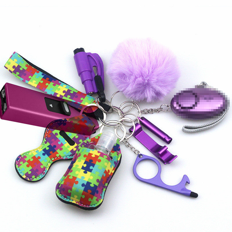 Stun Gun Mini Taser 11-Piece Self Defense Keychain Set