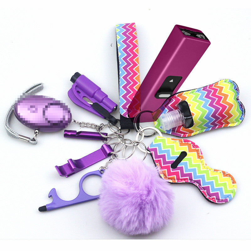 Stun Gun Mini Taser 11-Piece Self Defense Keychain Set