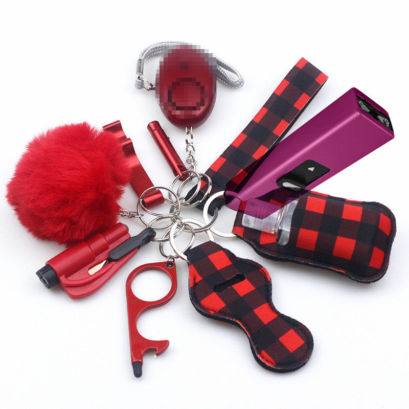 Stun Gun Mini Taser 11-Piece Self Defense Keychain Set