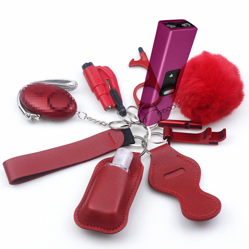 Stun Gun Mini Taser 11-Piece Self Defense Keychain Set