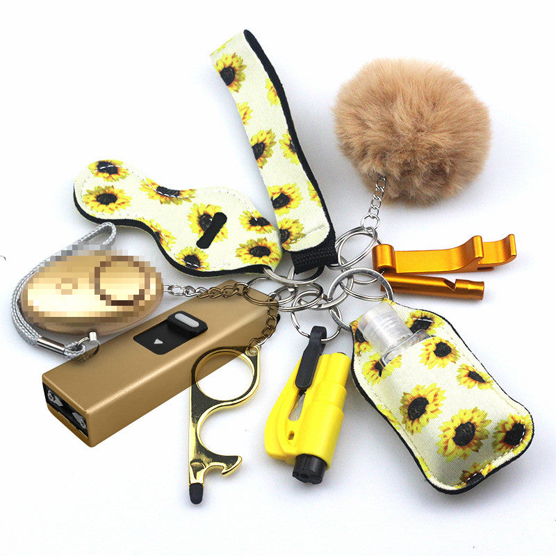 Stun Gun Mini Taser 11-Piece Self Defense Keychain Set