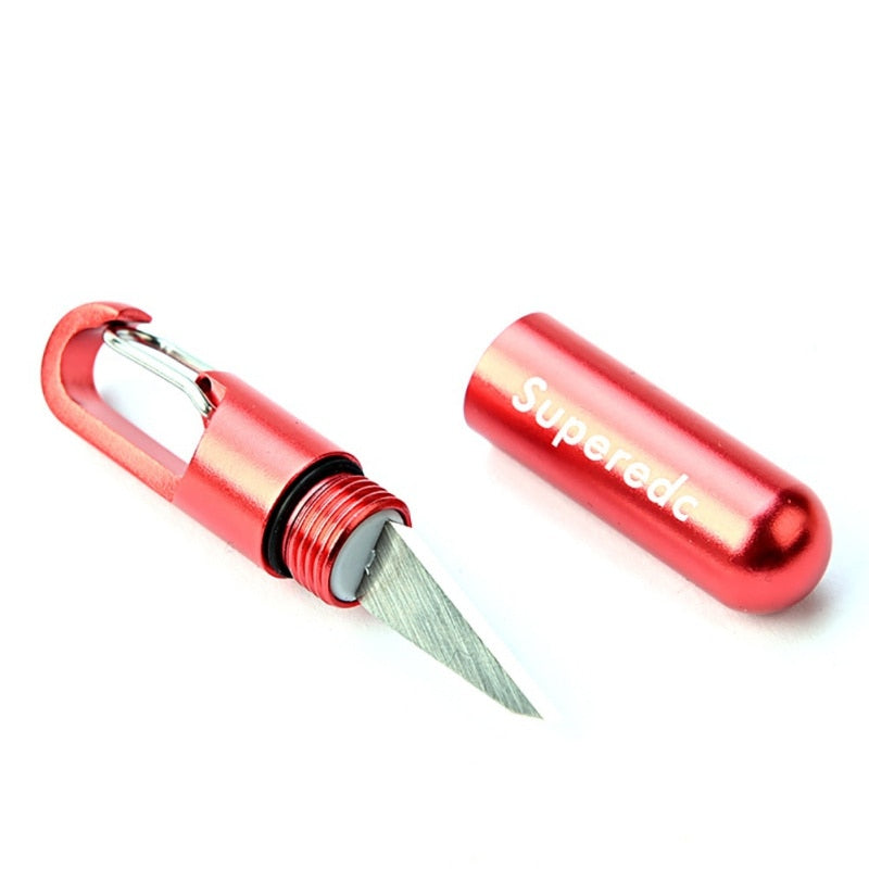 Mini Capsule Knife with Hidden Blade Self Defense Keychain