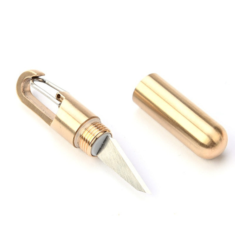 Mini Capsule Knife with Hidden Blade Self Defense Keychain