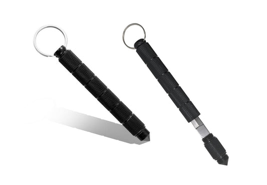 Black Kubaton Hidden Knife Closed and Slightly Open - Condensed