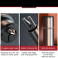 3 images of the features of the car emergency device with tungsten steel head, safety cutting knife and non slip textured body