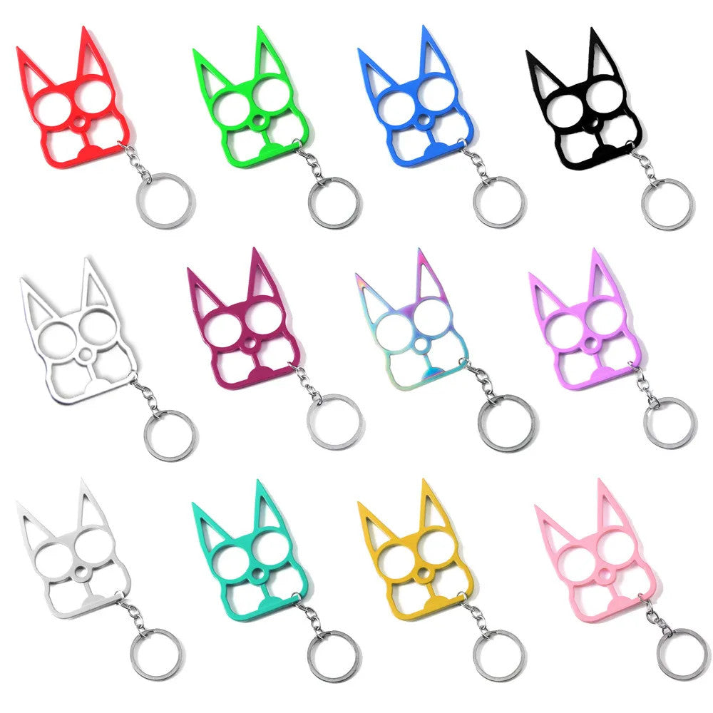 12 different color cat keychain knuckles for self defense