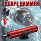 Escape hammer red emergency device for driving and getting out of an accident