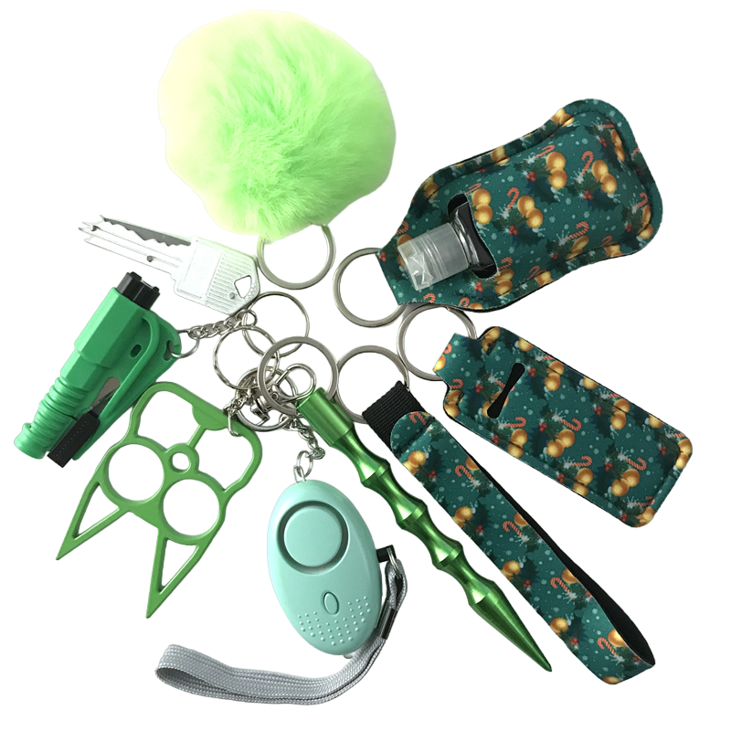 Holiday Edition Defensive Weapons 10-Piece Self Defense Keychain Set