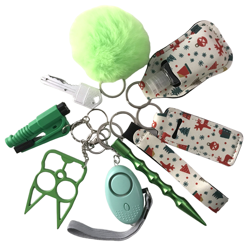 Holiday Edition Defensive Weapons 10-Piece Self Defense Keychain Set