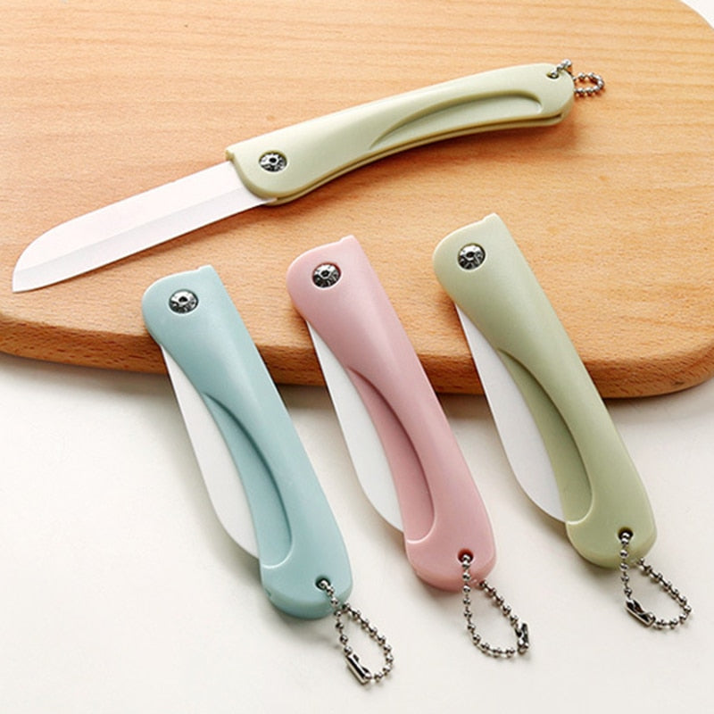 Pastel Ceramic-Blade Foldable Pocket Knife Keychain – Self Defense Keychain  Store