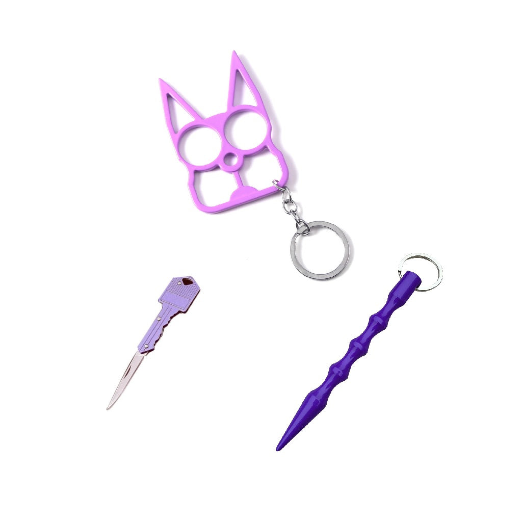 Lavender Handheld Weapons 3-Piece Self Defense Kit