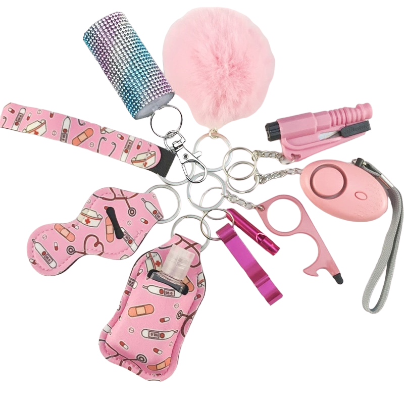 Healthcare Pink Pepper Spray 10-Piece Safety Keychain Set