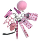Pink Ribbons Defensive Weapons 9-Piece Self Defense Keychain Set