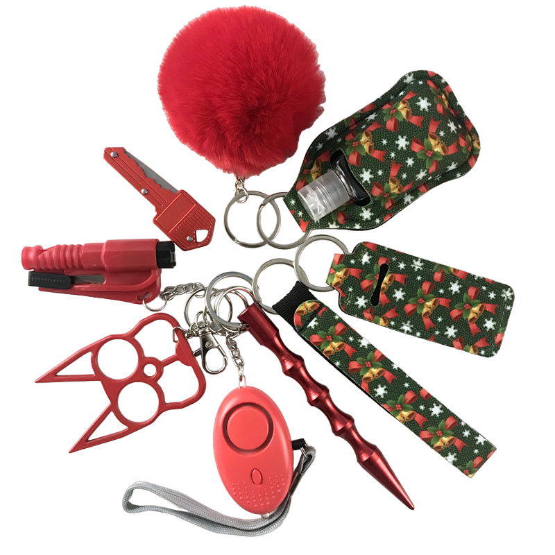 Holiday Edition Defensive Weapons 9-Piece Self Defense Keychain Set