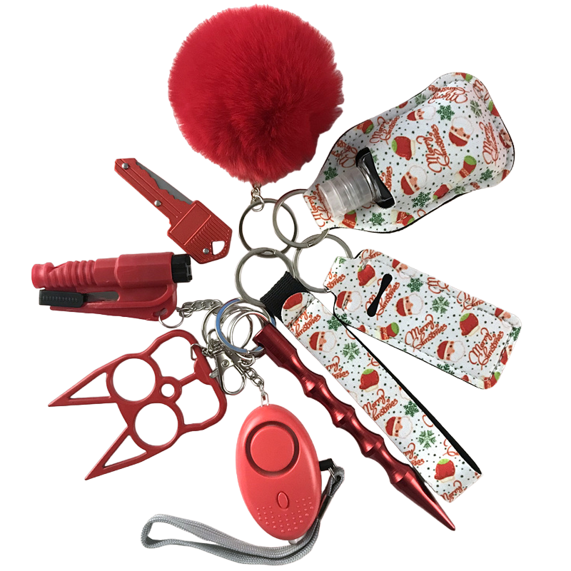 Holiday Edition Defensive Weapons 10-Piece Self Defense Keychain Set