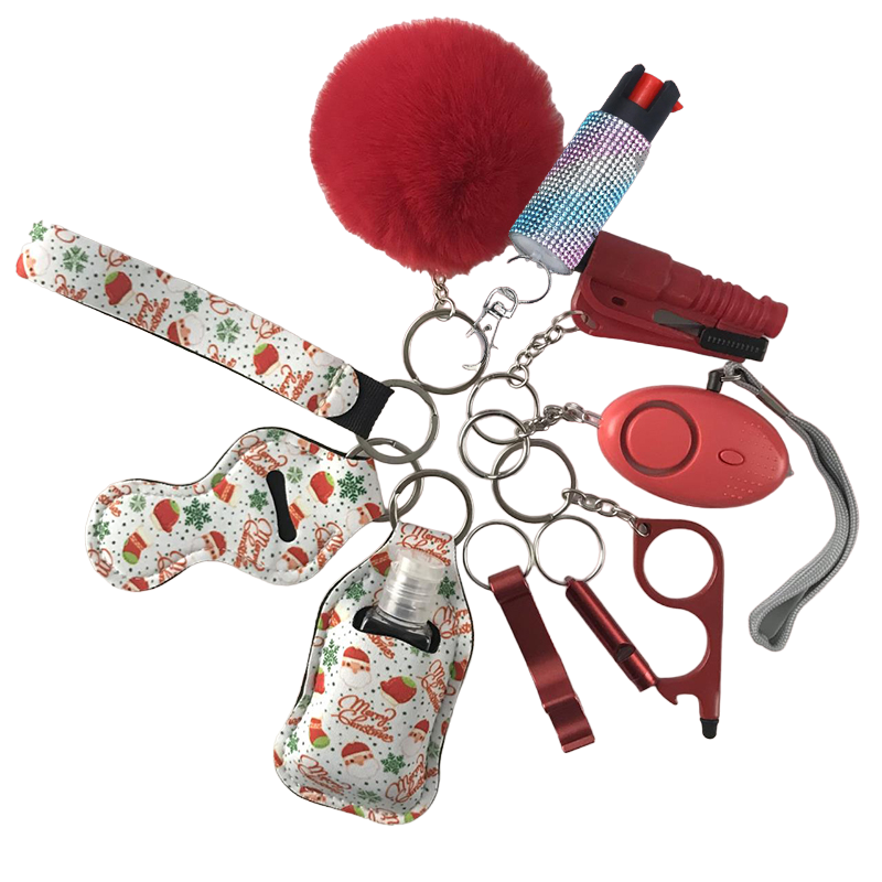 Holiday Edition Pepper Spray 10-Piece Safety Keychain Set