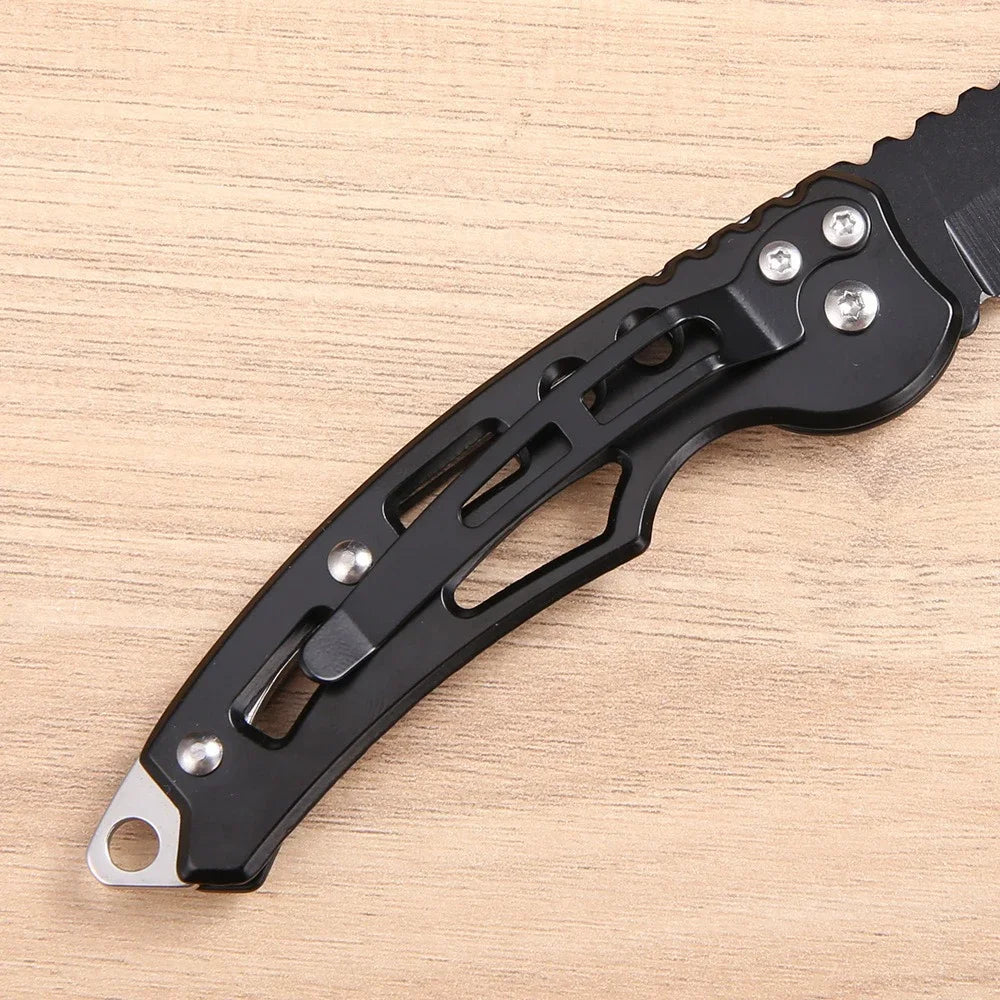Folding Stainless Steel Pocket Knife with Keychain Ring