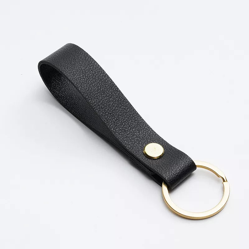 Modern Vegan Leather Wristlet with Key Ring and Wrist Strap