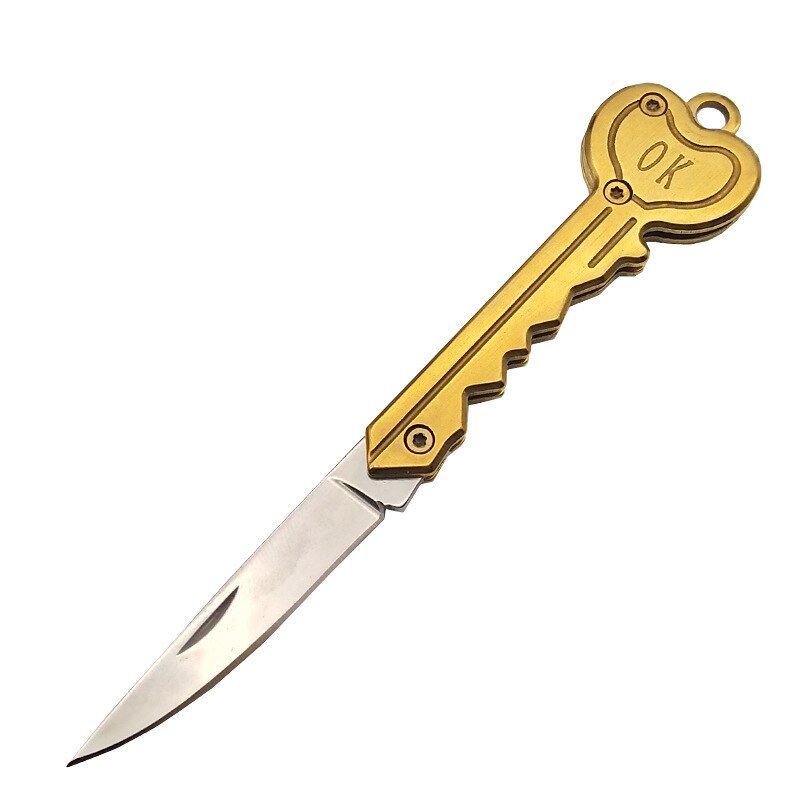 Heart Key Knife with Hidden Blade Self Defense Keychain