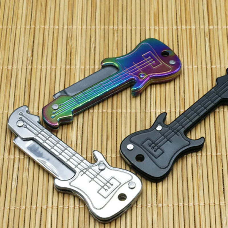 Guitar Key Knife with Hidden Blade Self Defense Keychain